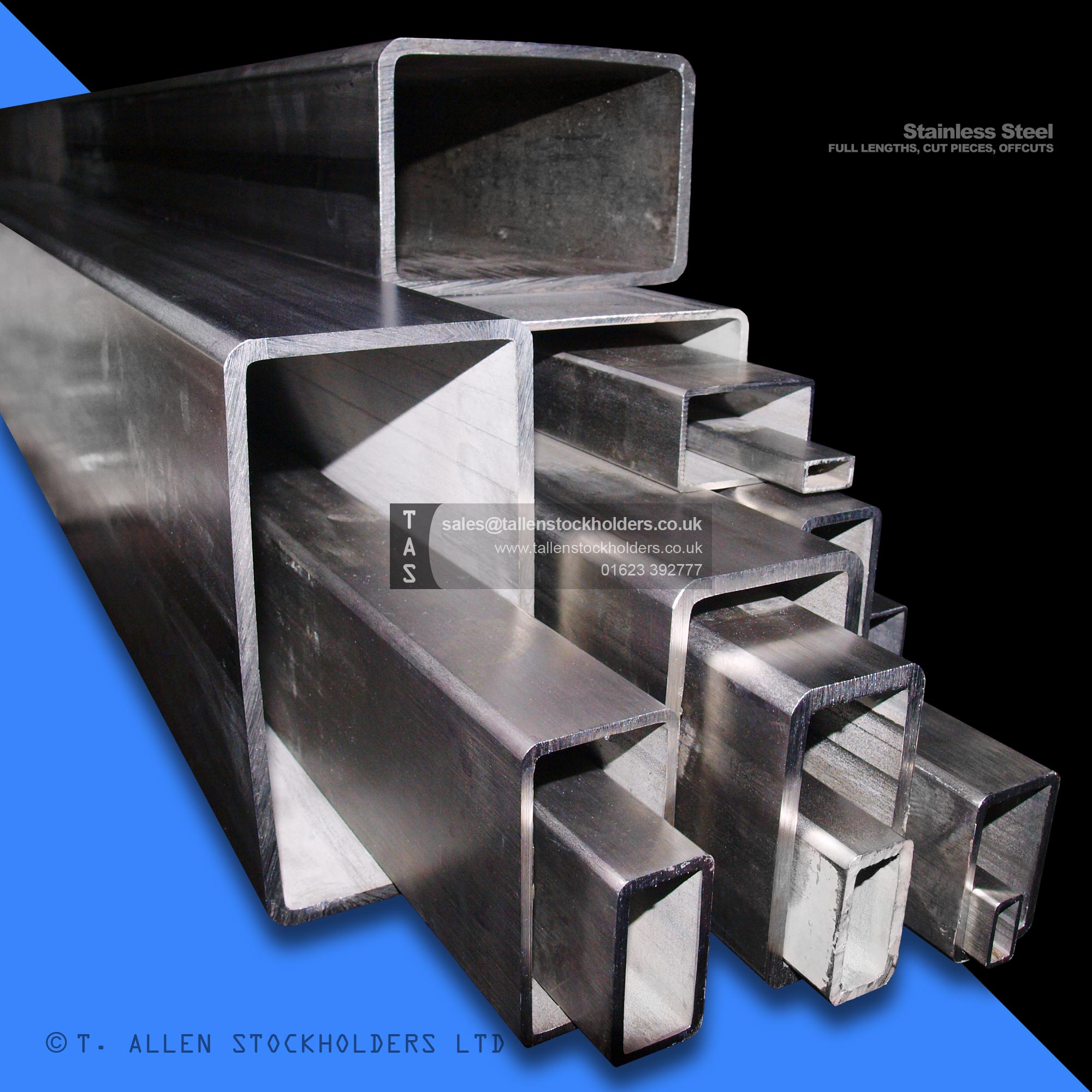 304 & 316 Stainless Steel Rectangular Box Section (RHS) – Polished Rectangular Tube